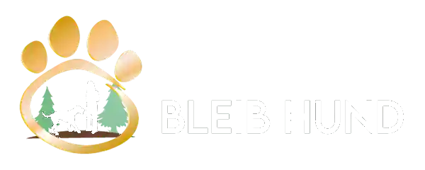 Goldfarbenes und weißes Logo von Hundeschule Bleib Hund